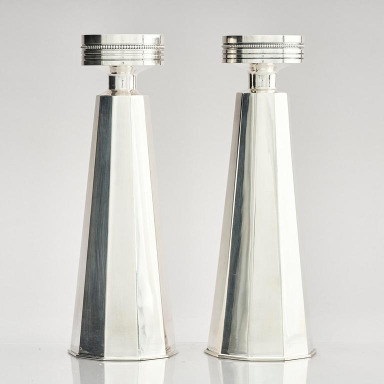 Markströms Guldsmeds Ab, a pair of sterling silver candlesticks, Uppsala, Sweden 1967.