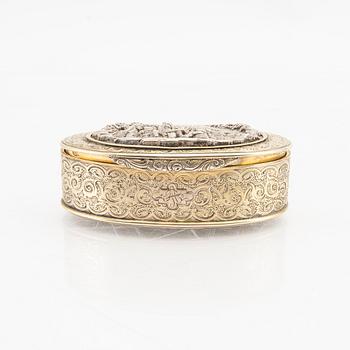 Léon Baujois (troligen) dosa förgyllt silver Paris sent 1800-tal.