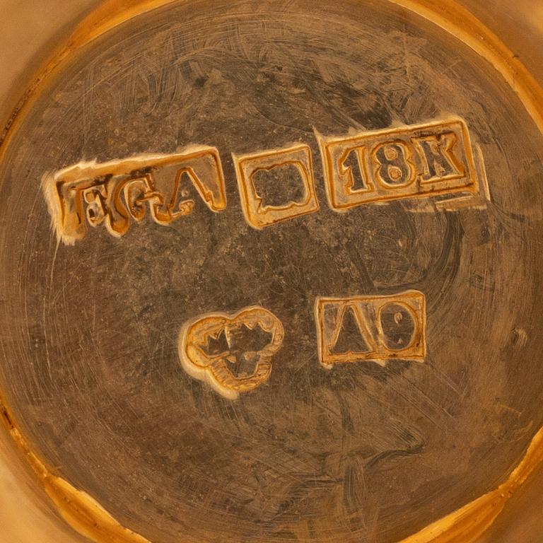 Fingerborg, 18K guld med vit sten.