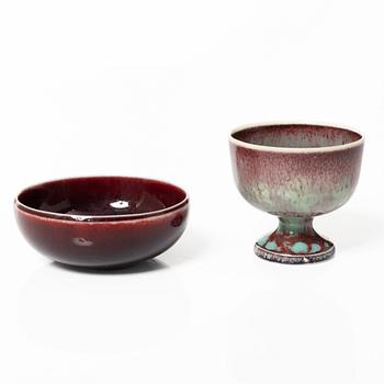 Stig Lindberg, four stoneware miniatures, Gustavsberg.