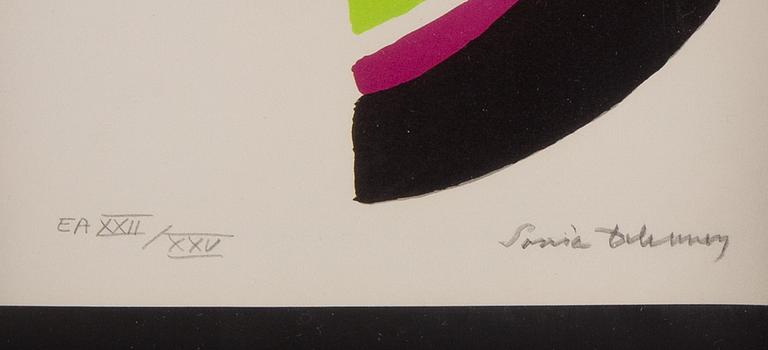 Sonia Delaunay, färglitografi, signerad och numrerad EA XXII/XXV.