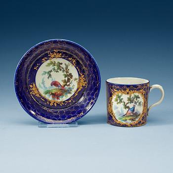 A Sèvres cup with stand, 18th Century.