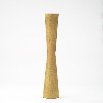 PAOLI DE POLI, a yellow and green enameled vase on copper, Italy 1950's.