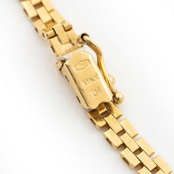 Collier 18K guld med avtagbart hänge 18K guld med små diamanter och blå stenar sannolikt safirer.