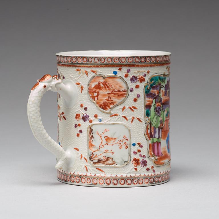 A large famille rose tankard, Qing dynasty, Qianlong (1736-95).