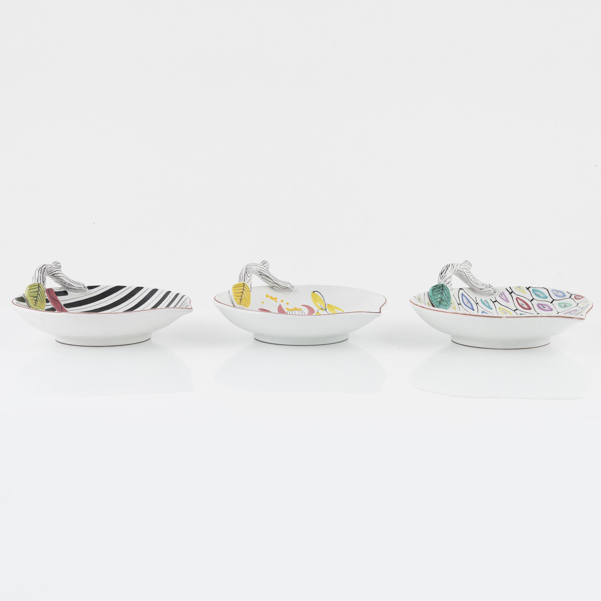 Stig Lindberg, three dishes, Gustavsbergs studio.