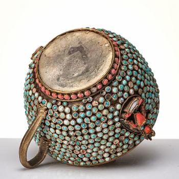 A box with cover and a cup with cover, Nepal, 19/20th Century.