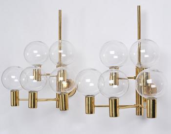 Hans-Agne Jakobsson, vägglampor, ett par, modell "V287", Hans-Agne Jakobsson AB, Markaryd, 1960-70-tal.