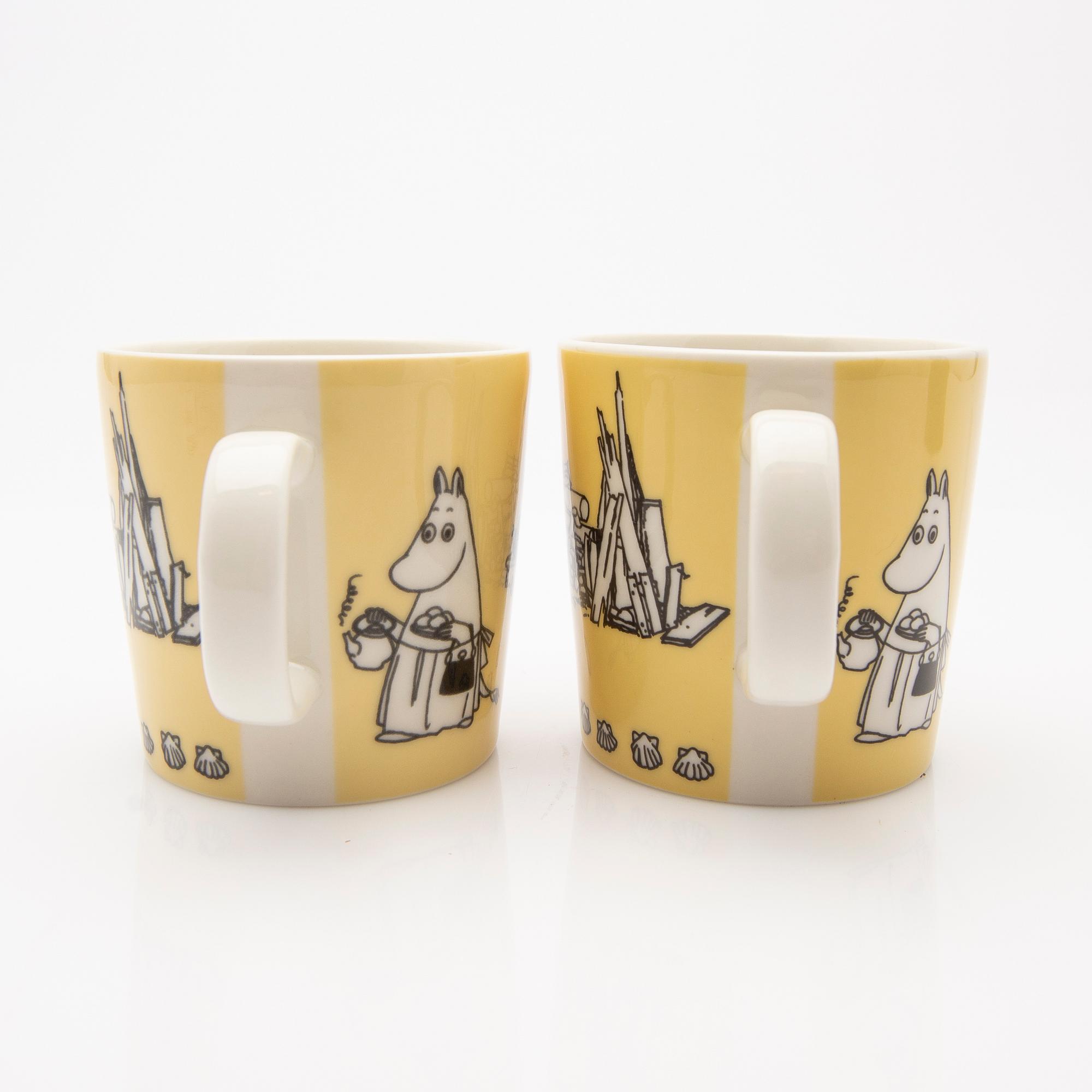 Moomin mugs, a pair, porcelain, Arabia, Finland 1990-1993.