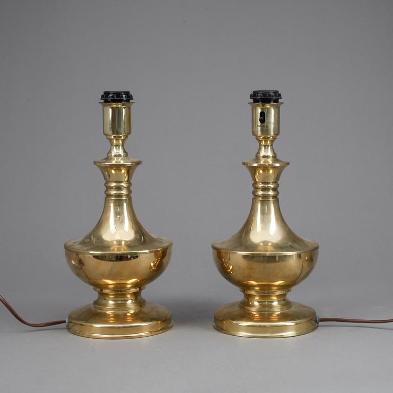 BORDSLAMPOR, ett par, Aneta, 1900-talets andra hälft.