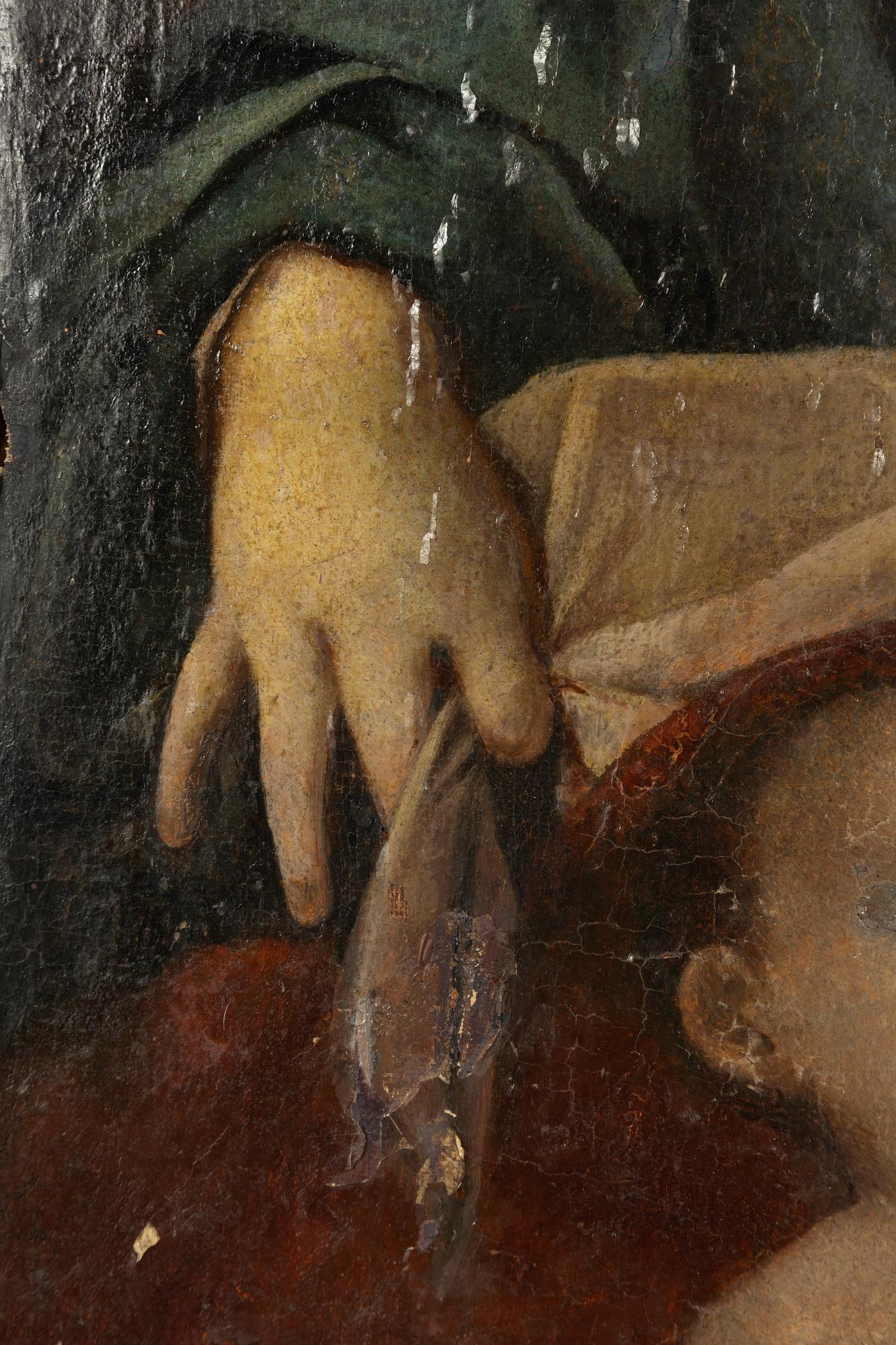 Italiensk skola, 1600-tal, Madonnan med barnet och Johannes Döparen.