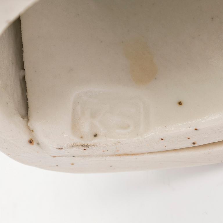 Kyllikki Salmenhaara, a 'winding' stoneware sculpture signed KS.