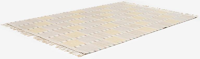 Barbro Nilsson, a 'Falurutan gul S' carpet, flat weave, c. 280 x 188 cm, signed AB MMF BN.