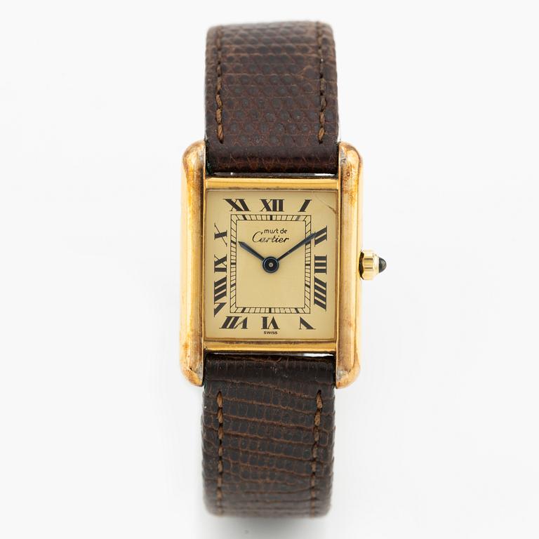 must de Cartier, Tank, armbandsur, 20,5 x 20 (28) mm.