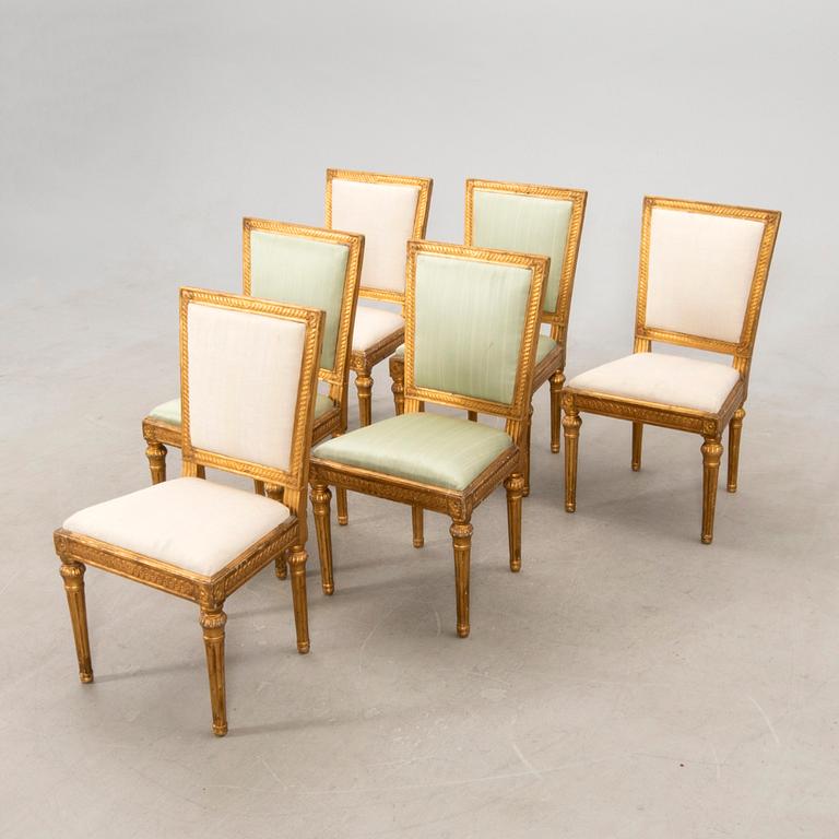 Chairs, 6 late Gustavian, circa 1800.