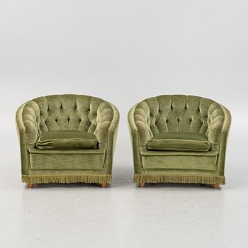 A pair of lounge chairs ,mid 20th century.