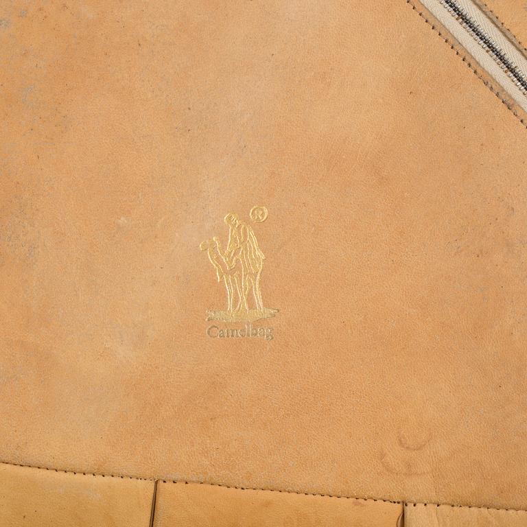 TWO POUFS, signed Camelbag. Second half of the 20th century.