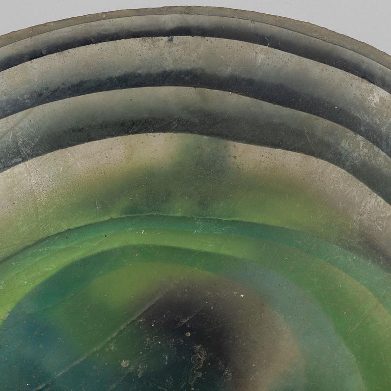 Siv Lagerström, bowl, larger model, acrylic plastic, green-tinted.