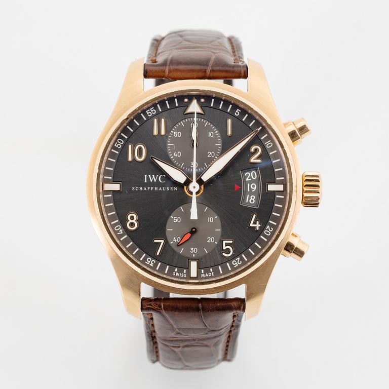 IWC, Pilot, Spitfire, chronograph, wristwatch, 43 mm.