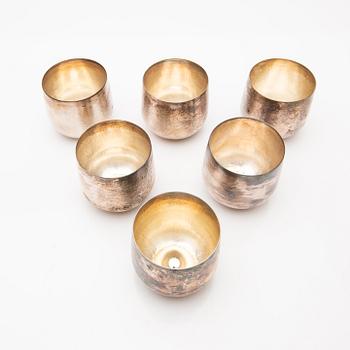 Tapio Wirkkala, Saucers, 6 pcs, Kultakeskus, Hämeenlinna 1977, silver, TW 469.
