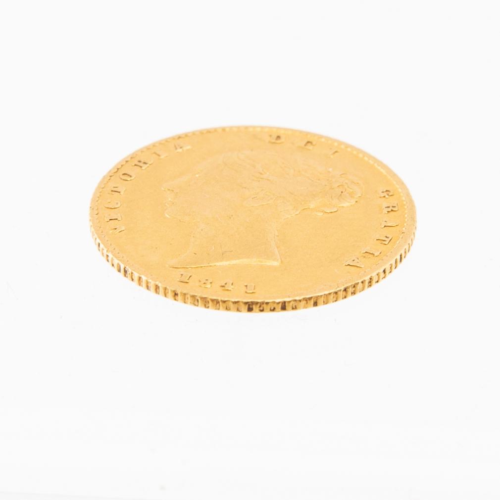 Gold coin 1/2 sovereign 1841 Great Britain Victoria.