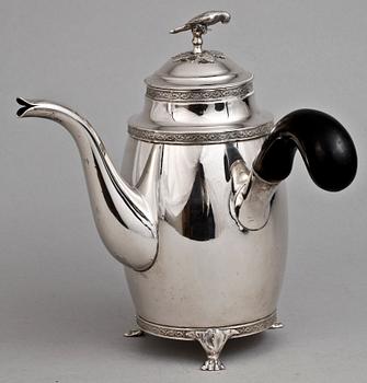 KAFFEKANNA, silver. Johan Fredrik Björnstedt, Stockholm 1825.