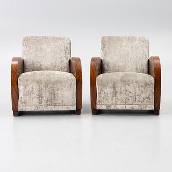 A pair of armchairs, 1930s-40s.