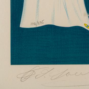 FRIEDRICH SCHRÖDER-SONNENSTERN, färglitografi, signerad och numrerad 108/275. daterad 1971.