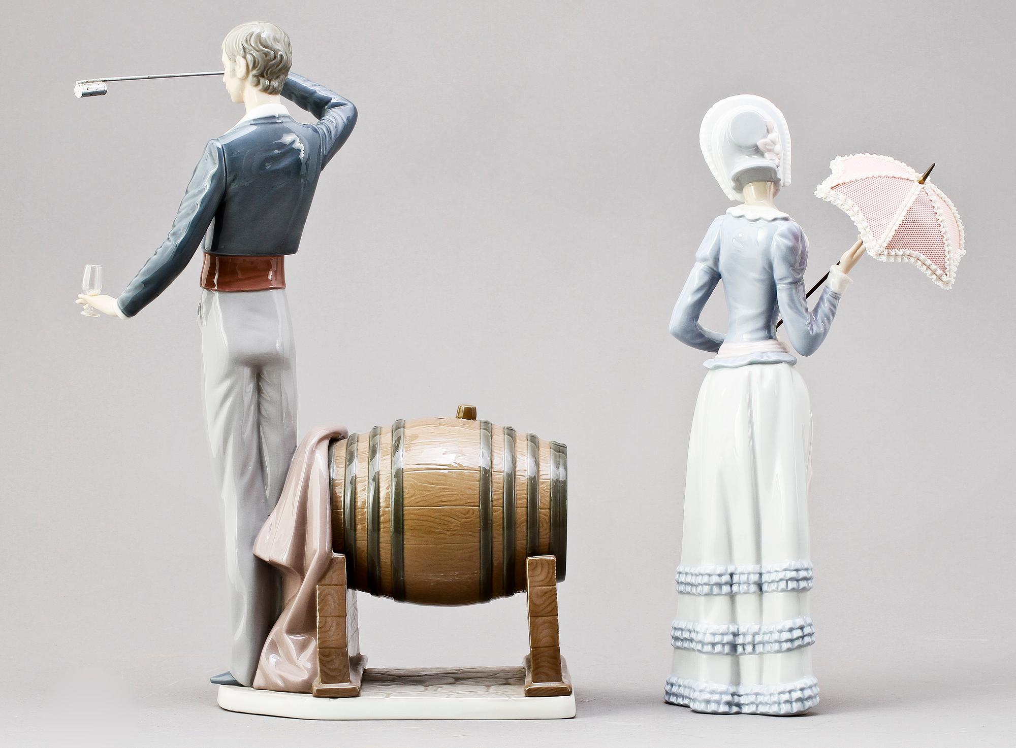 FIGURINER, porslin, två stycken, Lladro. Spanien 1900-tal.