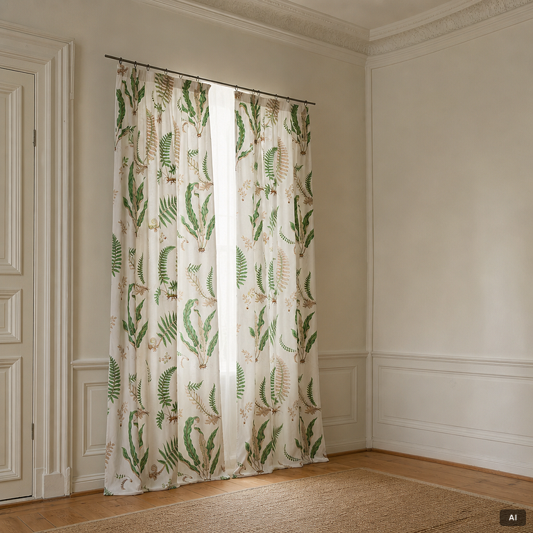 A pair of GP & J Baker 'Stensöta' curtains, purchased at Svenskt Tenn.