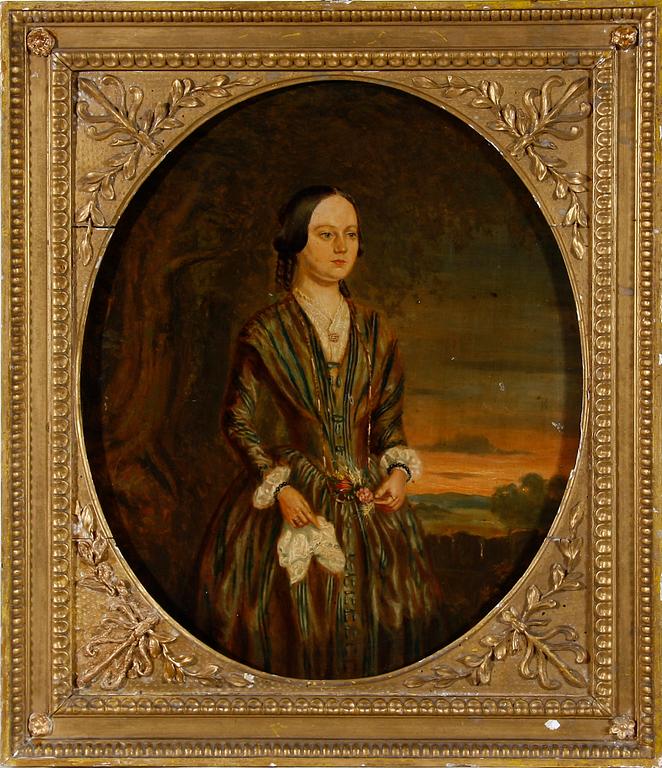 OKÄND KONSTNÄR, olja på pannå, sign G. Darling o dat 1850 á tergo. England.