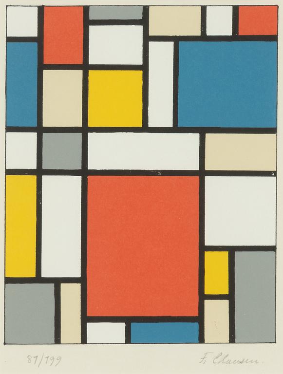Franciska Clausen,"Composition neoplasticiste (Hommage á Mondrian)".