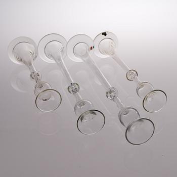 SIRKKU KUMELA-LEHTONEN, LJUSSTAKAR, 4 st, glas, Kumela 1969-1970-tal.