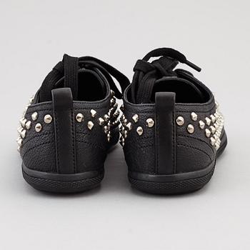 PRADA, two pairs of leather sneakers, size 35,5.