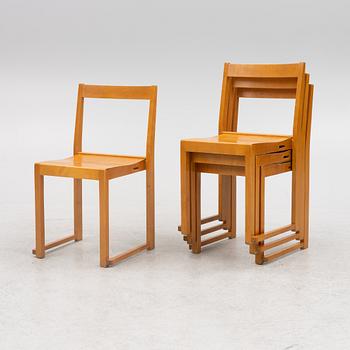 Four Chairs, so-called "Orchestra chairs", mid-20th Century.