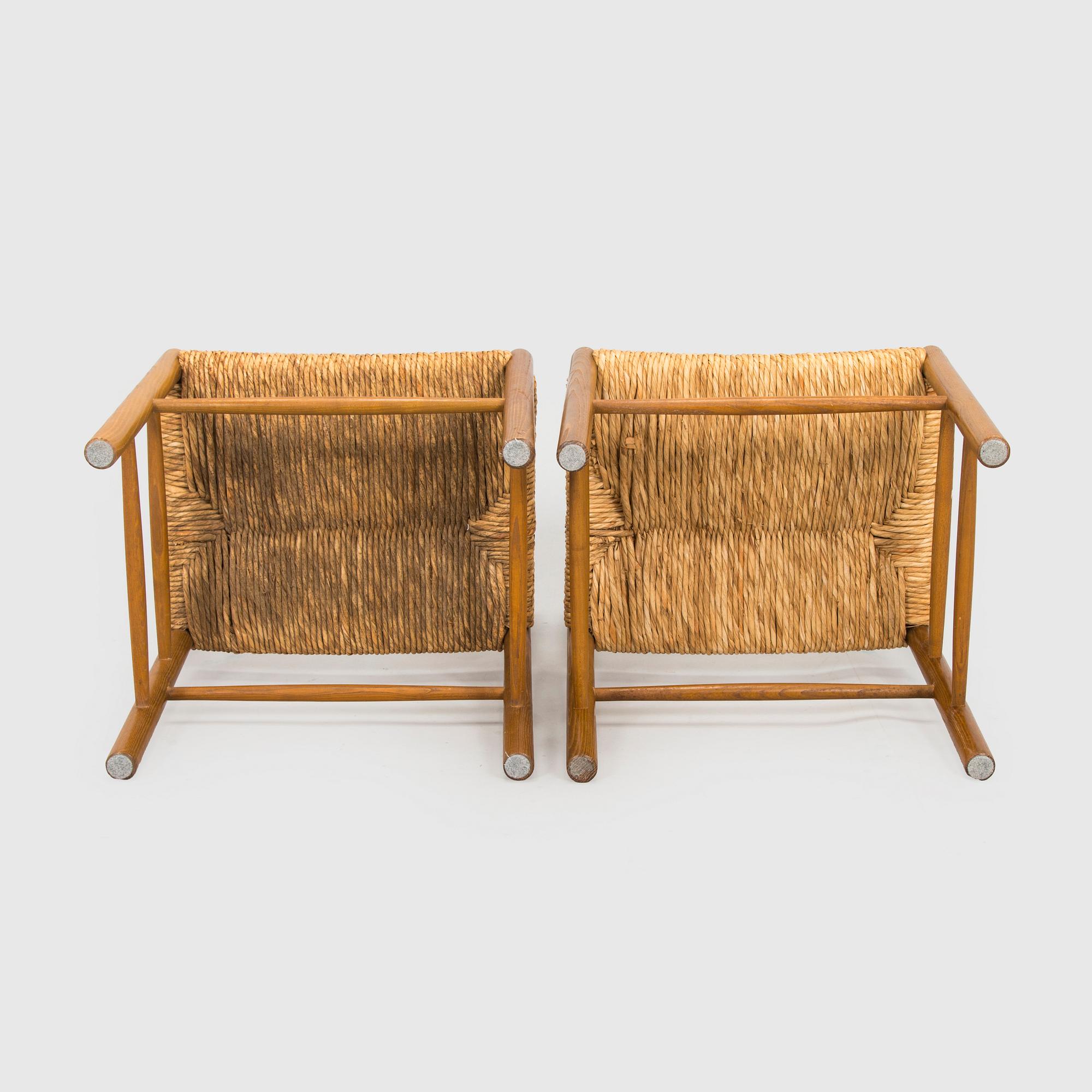 Charlotte Perriand, four mid-20th century "Dordogne" chairs for Sentou, France.