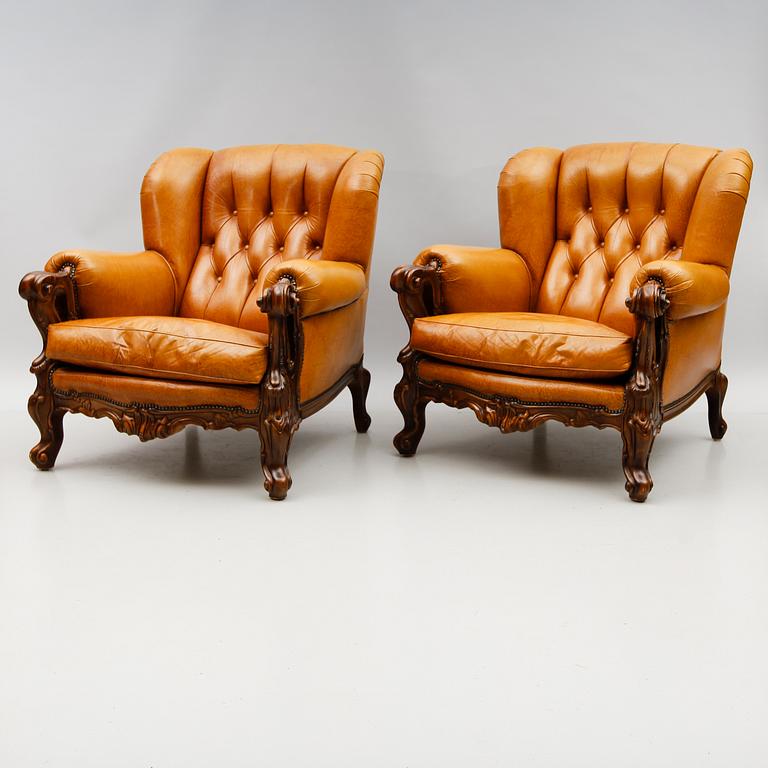 FÅTÖLJER, 1 par, 1900-talets andra hälft.