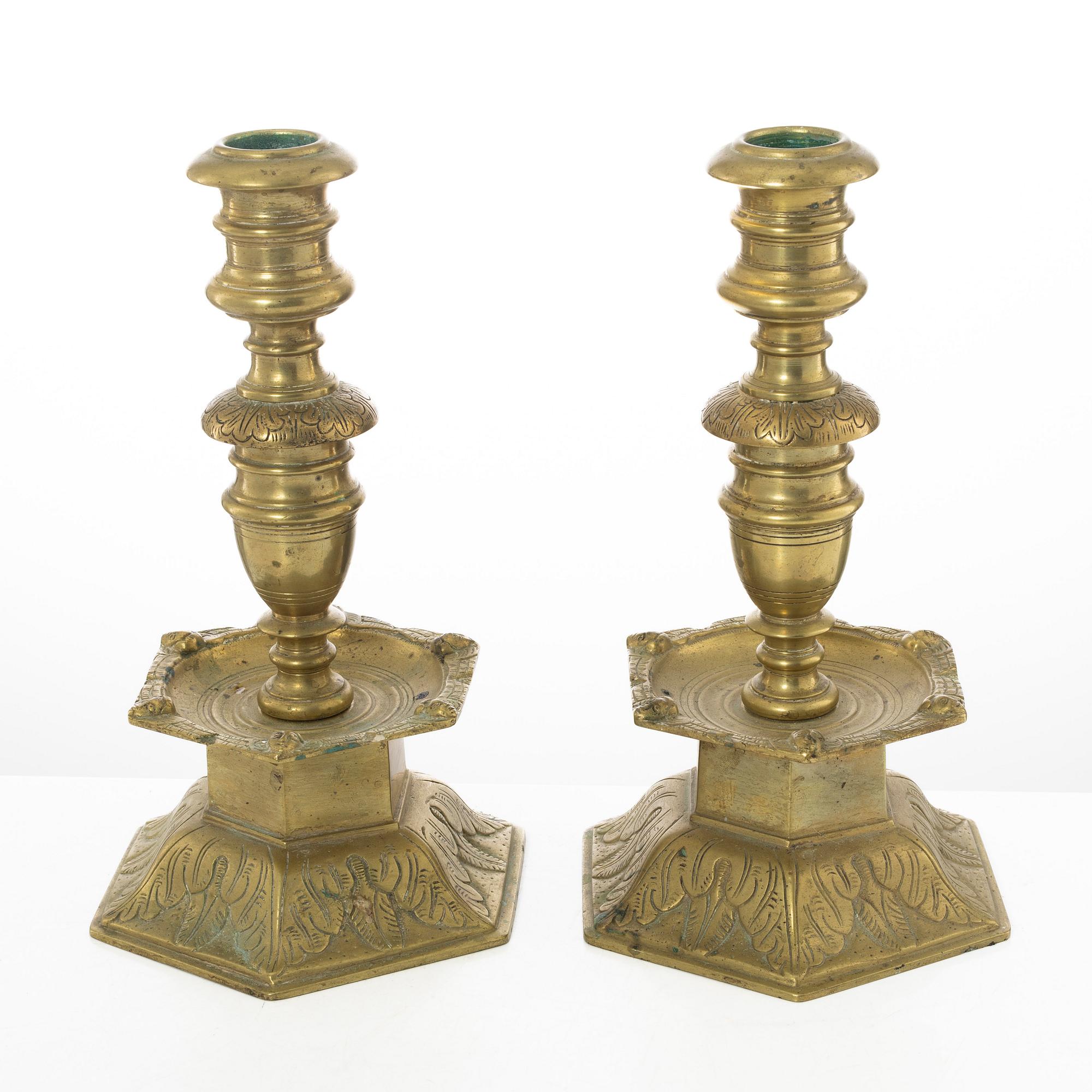 Ljusstakar, ett par, barockstil, 1900-tal.