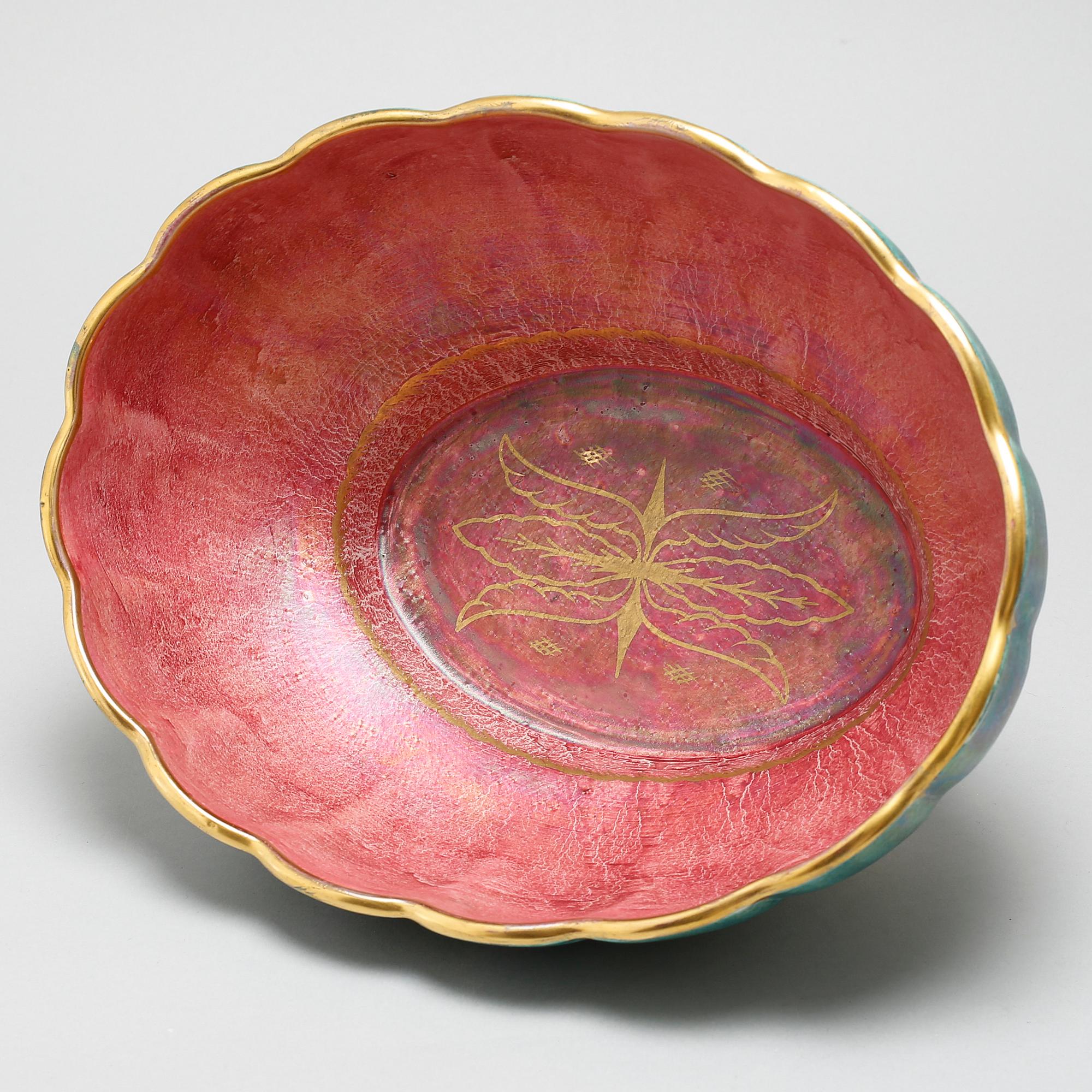 An eathenware bowl by Josef Ekberg for Gustavsberg, signed, first half of the 20th century.