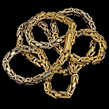 HALSLÄNK, 18k guld och vitguld, importstämplat. Vikt 53 g.