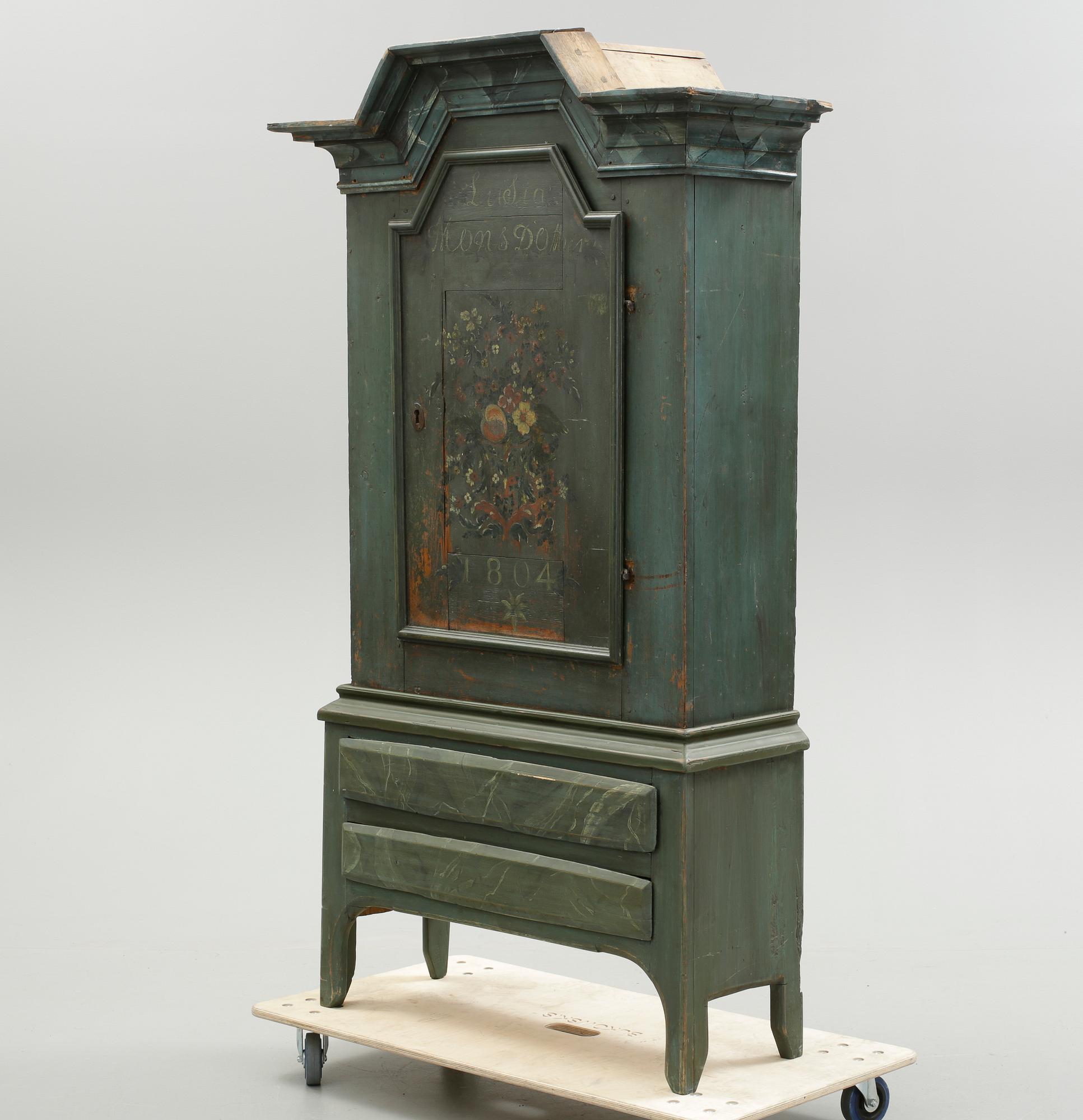 SKÅP, allmoge, Jämtland, bär datering 1804.