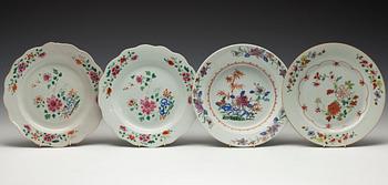 TALLRIKAR, 4 ST, porslin, Kina, Qianlong 1736-1795.