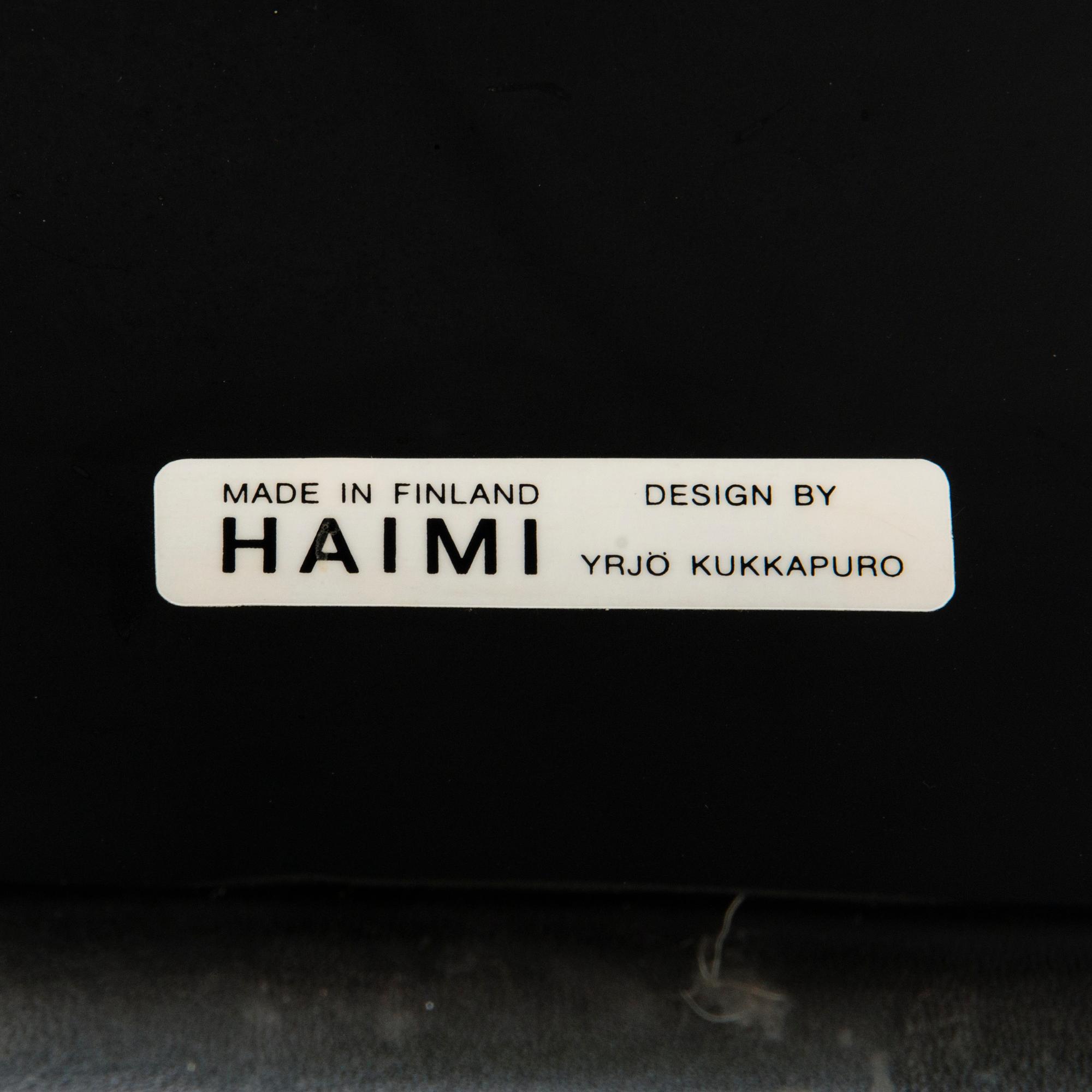 YRJÖ KUKKAPURO, a pair of late 1960's 'Junior' armchairs for Haimi.