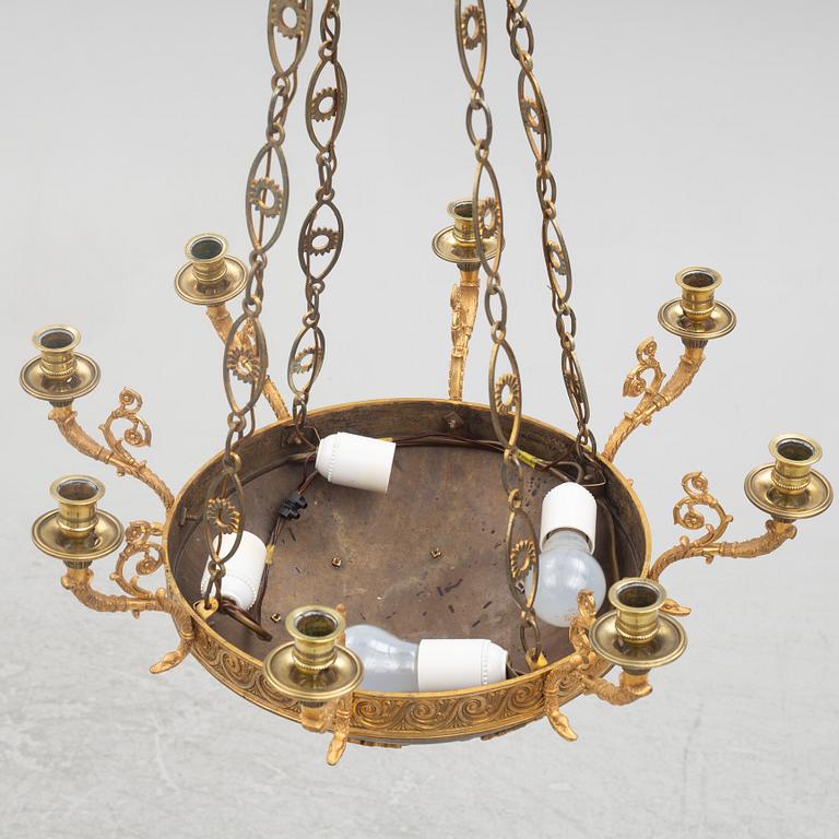 A Karl Johan ceiling lamp, first half of the 19th century.