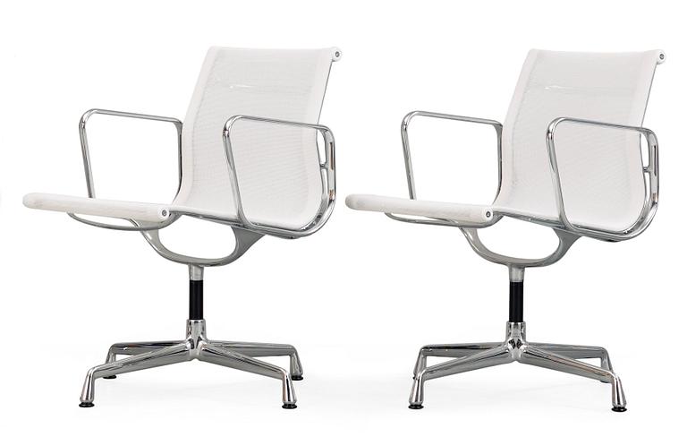 CHARLES & RAY EAMES, karmstolar, "Aluminium Group, EA 107", ett par, Vitra.