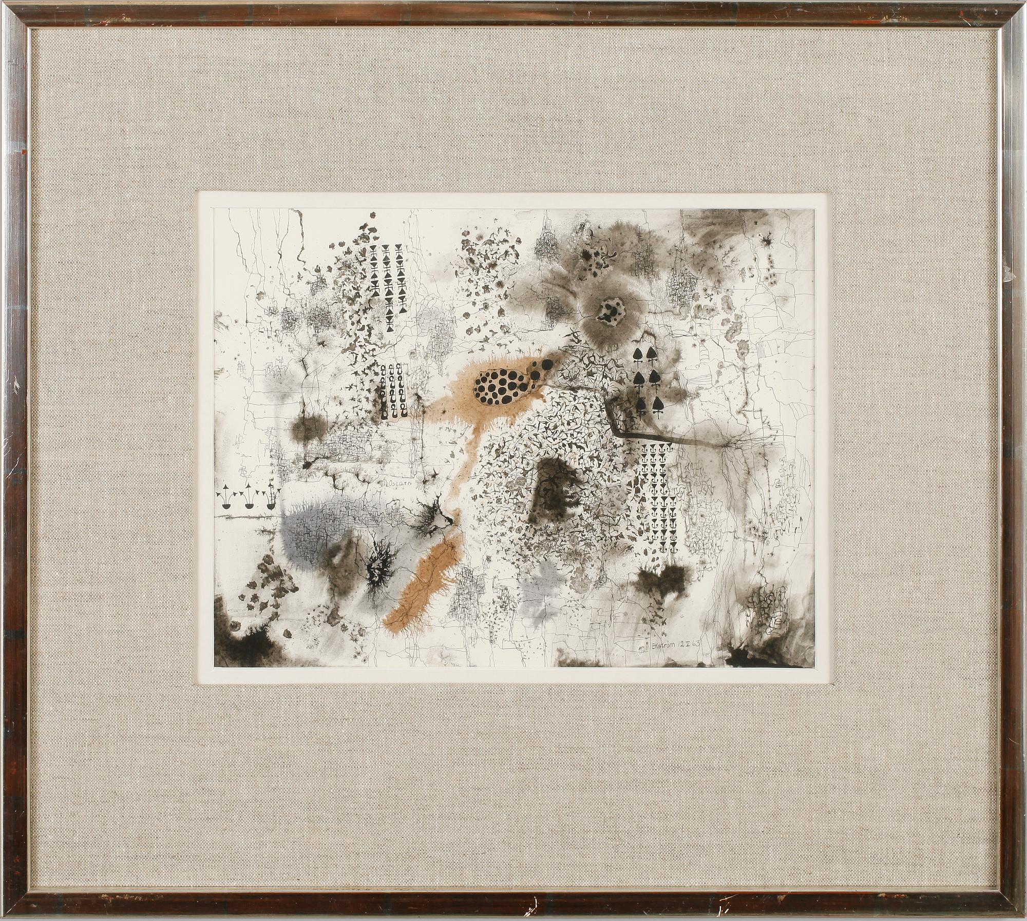 THEA EKSTRÖM, blandteknik, sign och dat 12 V 63.