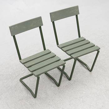 Garden chairs, a pair, 1930s-40s.