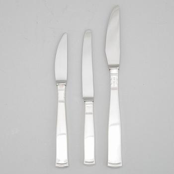 Jacob Ängman, 37 silver knives, model 'Rosenholm', GAB.
