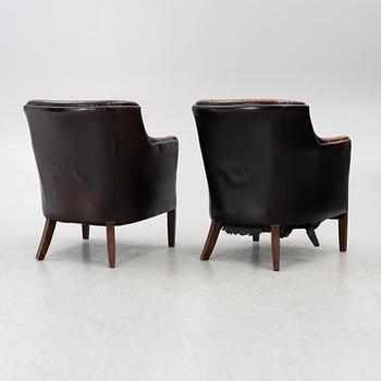 Armchairs, a pair, purchased from Georg Hensher, second half of the 20th century.