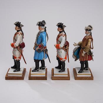 FIGURINER, 4 st, porslin, Les Collections Van Gerdinge, Frankrike, 1900-tal.